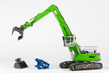 SENNEBOGEN 1/50 クレーン SENNEBOGEN 860 CRAWLER MATERIAL HANDLER WITH THREE ATTACHMENTS IN