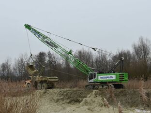 SENNEBOGEN Seilbagger 655 Schleppschaufel Kiesgewinnung 55 Tonnen