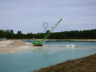Seilbagger SENNEBOGEN 655 Raupe Schleppschaufel Kiesgewinnung
