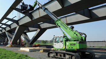 SENNEBOGEN 608 Crawler at the Waldschlösschen Bridge in Dresden