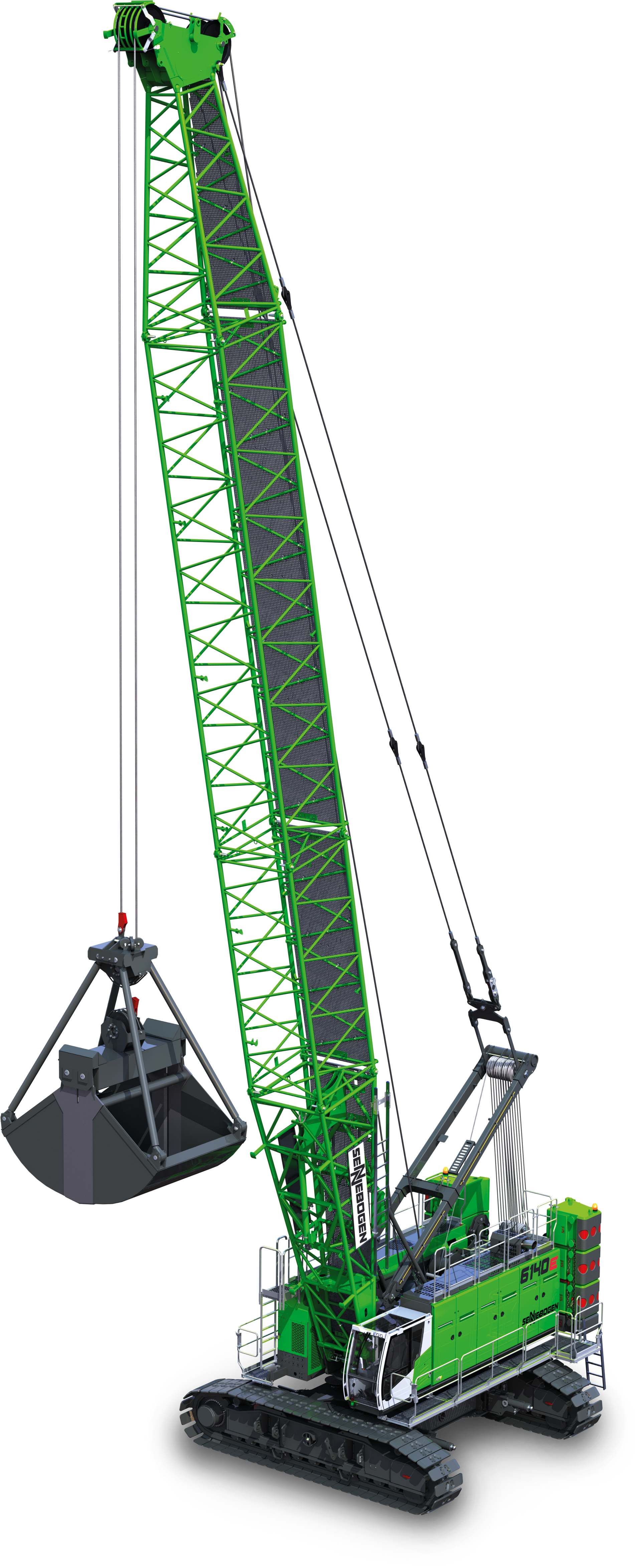 SENNEBOGEN Duty Cycle Crane 6140 HD with clamshell grab SENNEBOGEN Duty Cycle Crane 6140 HD with clamshell grab
